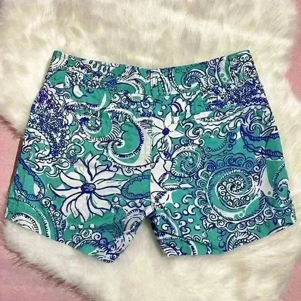 Lilly Pulitzer Womens Shorts Callahan Seafoam Montauk Chino Beach 29” Waist